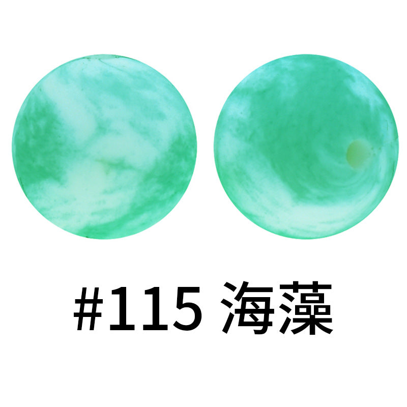 Wholesale 50pcs 16mm Print Silicone Beads Colorful Silicone Water Transfer Beads